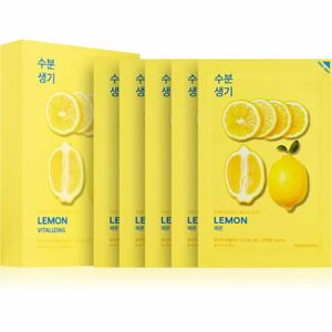 Holika Holika Pure Essence Lemon plátenná maska so zjemňujúcim a osviežujúcim účinkom s vitamínom C 5x20 ml