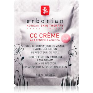 Erborian CC Crème Centella Asiatica rozjasňujúci krém pre jednotný tón pleti SPF 25 malé balenie odtieň Clair 1.5 ml