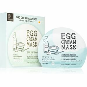 Too Cool For School Egg Cream Mask plátenná maska proti lesknutiu pleti a rozšíreným pórom 5x28 g