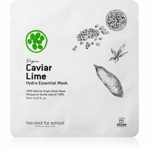 Too Cool For School Caviar Lime Hydra Essential Mask plátenná maska s hydratačným a upokojujúcim účinkom 20 ml