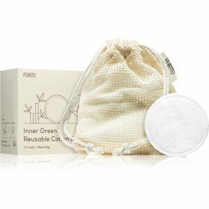 Purito Inner Green Reusable Cotton Rounds bavlnené tampóny na odlíčenie a čistenie pleti 10 ks