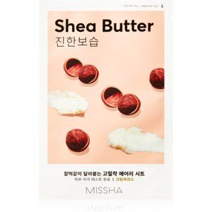 Missha Airy Fit Shea Butter plátenná maska s vysoko hydratačným a vyživujúcim účinkom 19 g