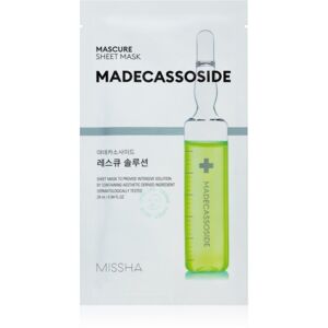 Missha Mascure Madecassoside ošetrujúca plátienková maska pre citlivú a podráždenú pleť 28 ml