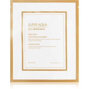 Missha Super Aqua Cell Renew Snail plátenná maska s hydratačným a upokojujúcim účinkom s extraktom zo slimáka 25 ml