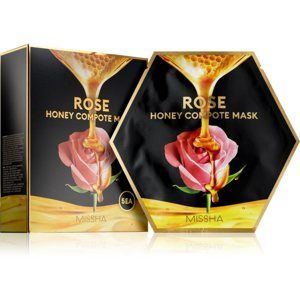 Missha Honey Compote Mask Rose plátenná maska s rozjasňujúcim a hydratačným účinkom 5 ks 5 ks