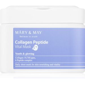 MARY & MAY Collagen Peptide Vital Mask sada plátenných masiek s protivráskovým účinkom 30 ks