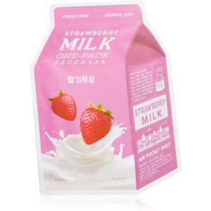 A´pieu One-Pack Milk Mask Strawberry rozjasňujúca plátienková maska 21 g