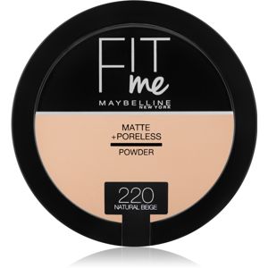 Maybelline Fit Me! Matte+Poreless zmatňujúci púder odtieň 220 Natural Beige 14 g