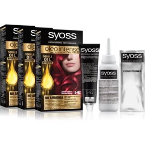 Syoss Oleo Intense permanentná farba na vlasy 5-92 Bright Red (výhodné balenie) odtieň