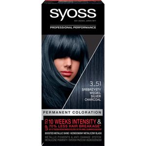 Syoss Color permanentná farba na vlasy odtieň 3-51 Silver Charcoal