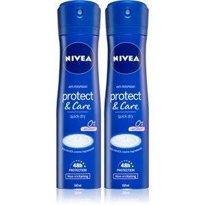 Nivea Protect & Care antiperspirant v spreji 2 x 150 ml (výhodné balenie)