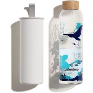 Waterdrop Glass Limited sklenená fľaša na vodu farba Ocean 600 ml