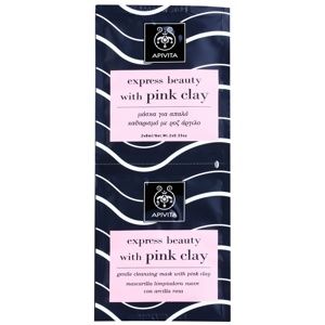 Apivita Express Beauty Pink Clay jemná čistiaca pleťová maska