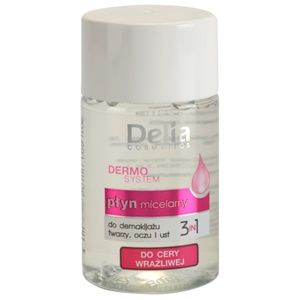 Delia Cosmetics Dermo System micelárna čistiaca voda na očné okolie a pery 3v1 50 ml