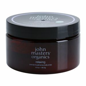 John Masters Organics Lavender & Palmarosa rozjasňujúci telový peeling pre jemnú a hladkú pokožku 136 g