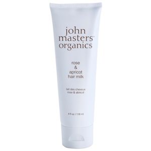 John Masters Organics Rose & Apricot bezoplachové mlieko na suché končeky vlasov