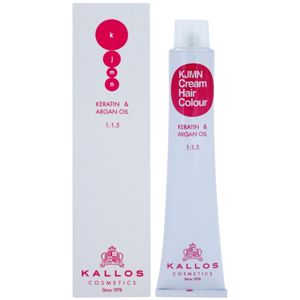 Kallos KJMN Cream Hair Colour Keratin & Argan Oil farba na vlasy s keratínom a argánovým olejom odtieň 1.10 Blue Black 100 ml