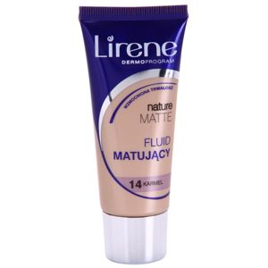 Lirene Nature Matte zmatňujúci fluidný make-up pre dlhotrvajúci efekt odtieň 14 Caramel 30 ml