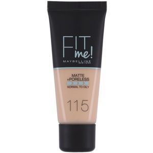 Maybelline Fit Me! Matte+Poreless zmatňujúci make-up pre normálnu až mastnú pleť odtieň 115 Ivory 30 ml