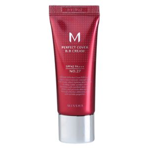 Missha M Perfect Cover BB krém s veľmi vysokou UV ochranou malé balenie odtieň No. 27 Honey Beige SPF 42/PA+++ 20 ml