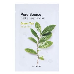 Missha Pure Source plátenná maska s upokojujúcim účinkom Green Tea 21 g