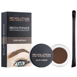 Makeup Revolution Brow Pomade pomáda na obočie odtieň Dark Brown 2,5 g