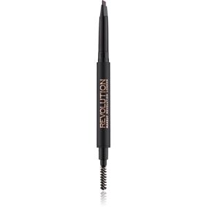 Makeup Revolution Duo Brow Definer precízna ceruzka na obočie odtieň Dark Brown 0.15 g