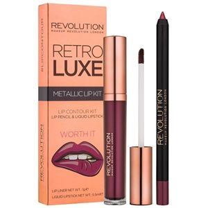 Makeup Revolution Retro Luxe sada na pery odtieň Worth It 5.5 ml