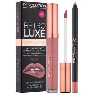 Makeup Revolution Retro Luxe matná sada na pery odtieň Reign 5,5 ml