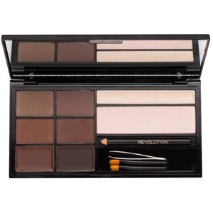 Makeup Revolution Ultra Brow paleta pre líčenie obočia odtieň Medium to Dark 18 g