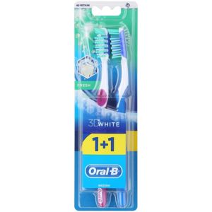 Oral B 3D White Fresh zubné kefky medium 2 ks Violet & Blue 2 ks