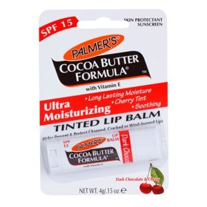 Palmer’s Face & Lip Cocoa Butter Formula tónovací hydratačný balzam na pery SPF 15 príchuť Dark Chocolate & Cherry 4 g