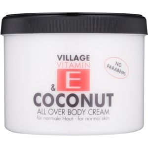 Village Vitamin E Coconut telový krém bez parabénov 500 ml