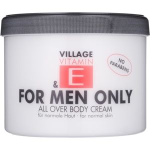 Village Vitamin E For Men Only telový krém pre mužov bez parabénov 500 ml