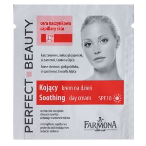 Farmona Perfect Beauty Capillary Skin upokojujúci denný krém proti začervenaniu SPF 10 (Chestnut, Japanese Ginkgo, Centella GlpCa Biocomplex) 2 ml