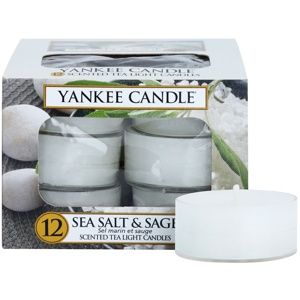 Yankee Candle Sea Salt & Sage čajová sviečka 12 x 9,8 g