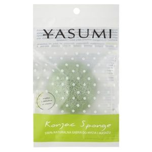Yasumi Konjak Green Tea jemná umývacia hubka pre mastnú pleť so sklonom k akné veľkosť S